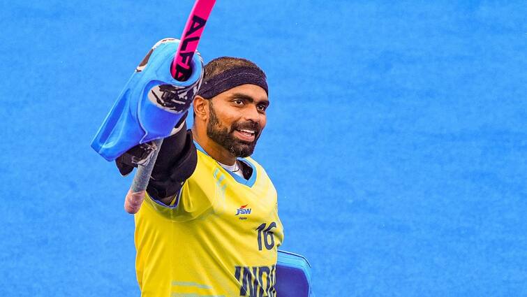 PR Sreejesh Match Winning Save Mens Hockey Goal Video Paris Olympics 2024 India vs Great Britain WATCH: PR Sreejesh's Match-Winning Save That Helped India Get Through To Paris Olympics Hockey Semifinals