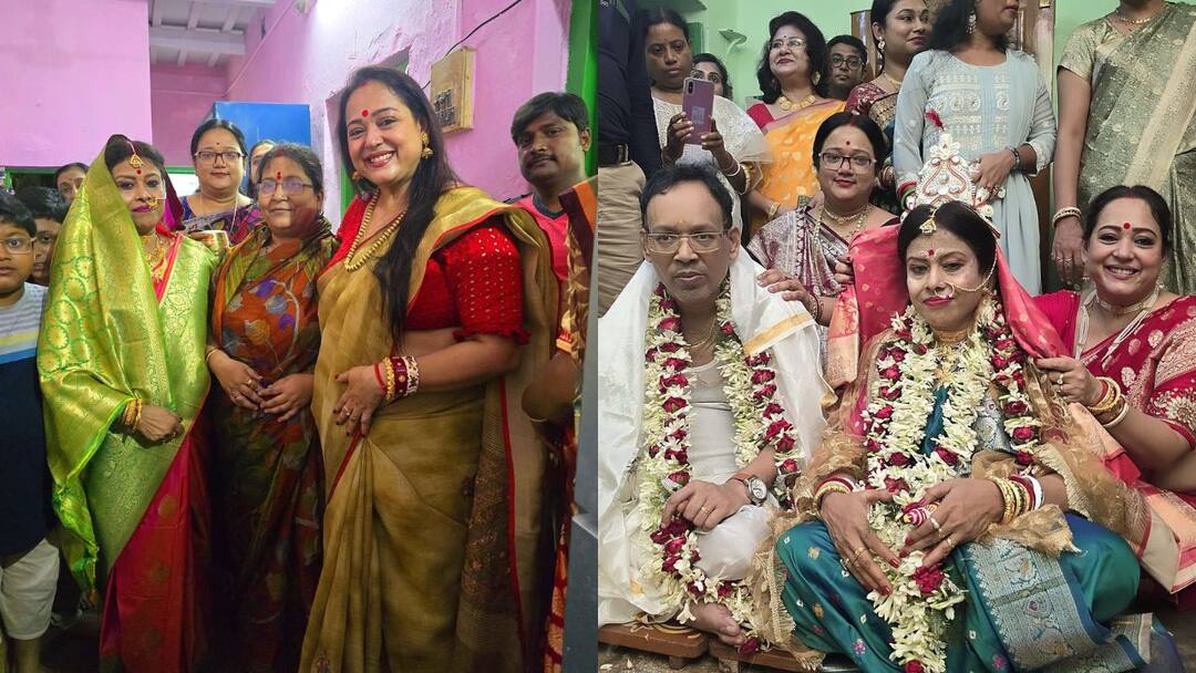 Aparajita Adhya Brother Marriage Reception with emotional post netizens applaud entertainment news Aparajit Adhya: পা ছুঁয়ে প্রণাম, 'ঘরের লক্ষ্মীর আরাধনা' অপরাজিতার, সারলেন দাদা-বৌদির ভাত কাপড়ের অনুষ্ঠান