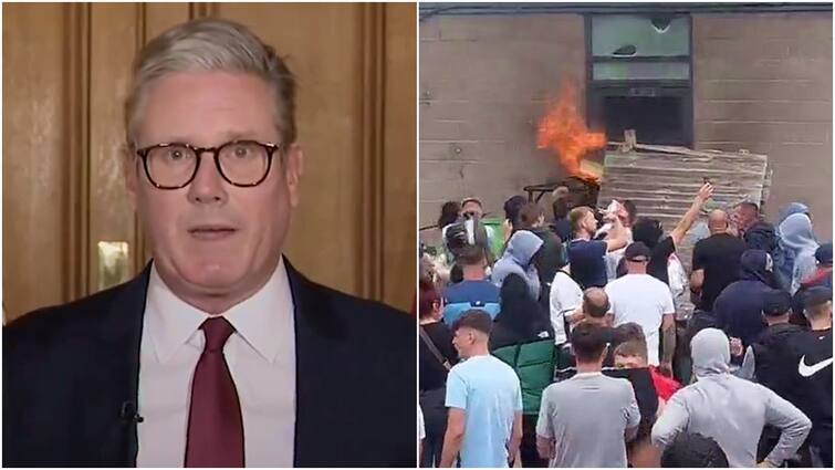 UK Riots 147 Arrested As Britain Faces Worst Rioting In 13 Years PM Keir Starmer Slams Organised Violent Thuggery Mosque Attack Rotherham Hotel UK Riots: 147 Arrested As Britain Faces Worst Rioting In 13 Years, PM Starmer Slams 'Organised Violent Thuggery'