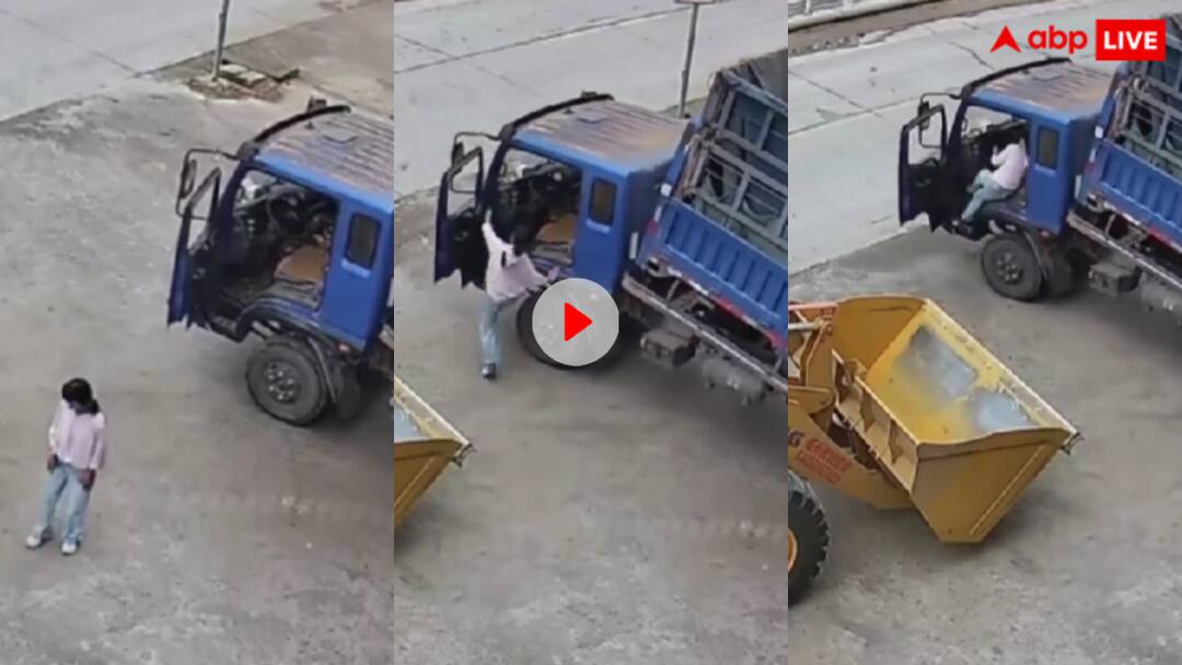 बिना ड्राइवर चलने लगा ट्रक तो लड़की ने हिम्मत दिखाकर ऐसे लगाया हैंड ब्रेक, वीडियो देख आप भी करेंगे तारीफ Girl jumps to stop driverless truck you will be stunned after watching viral video बिना ड्राइवर चलने लगा ट्रक तो लड़की ने हिम्मत दिखाकर ऐसे लगाया हैंड ब्रेक, वीडियो देख आप भी करेंगे तारीफ