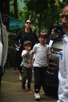 वेकेशन एंजॉय करने के बाद बच्चों संग घर लौटे Saif-Kareena,  व्हाइट में ट्वीनिंग करते हुए तैमूर-जेह लगे सुपर क्यूट