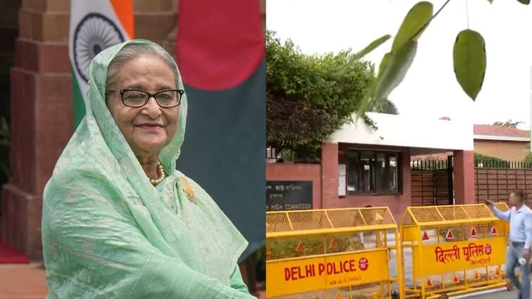 sheikh Hasina news: Security beefed up at the Bangladesh High Commission in Chanakyapuri बांग्लादेश पीएम पद से शेख हसीना के इस्तीफे के साथ दिल्ली के इस इलाके में बढ़ाई गई सुरक्षा, देखें वीडियो
