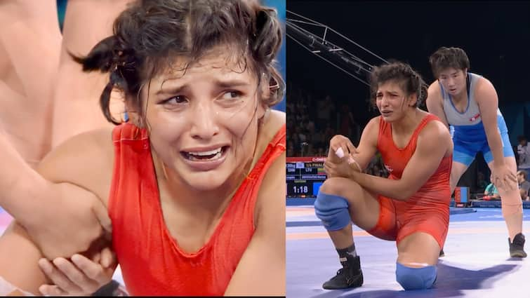 nisha dahiya injured in quarterfinals women 68kg freestyle wrestling crashes out of paris olympics 2024 Nisha Dahiya: टूटा हुआ हाथ और दर्द से कराहती रहीं निशा दहिया, पेरिस ओलंपिक्स से आया भयावह दृश्य