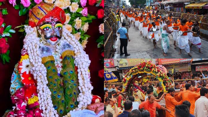 Mahakal ki Sawari Ujjain: धार्मिक नगरी उज्जैन में सावन के पवित्र माह में शिव भक्तों का हुजूम उमड़ पड़ा. सावन के तीसरे सोमवार को भगवान महाकाल ने शहर भ्रमण पर भक्तों को अलग-अलग रुप में दर्शन दिया.