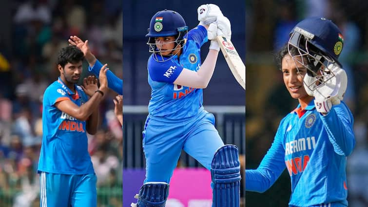 Washington Sundar Shafali Varma Smrit Mandhana emerge as contenders for ICC Player of the Month latest sports news ICC Player of the Month: सुंदर, शेफाली, मंधाना समेत इन खिलाड़ियों को प्लेयर ऑफ द मंथ के लिए किया गया नॉमिनेट