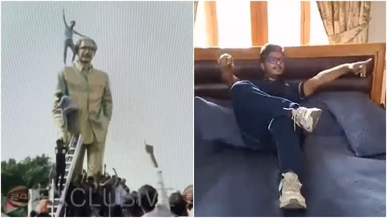 Bangladesh Protesters Destroy Mujibur Rahman Statue Sleep On Bed Inside Sheikh Hasina Residence Viral Videos Awami League Dhaka Bangladesh: Protesters Destroy Mujibur Rahman’s Statue, Sleep On Bed Inside Sheikh Hasina’s Residence — Videos