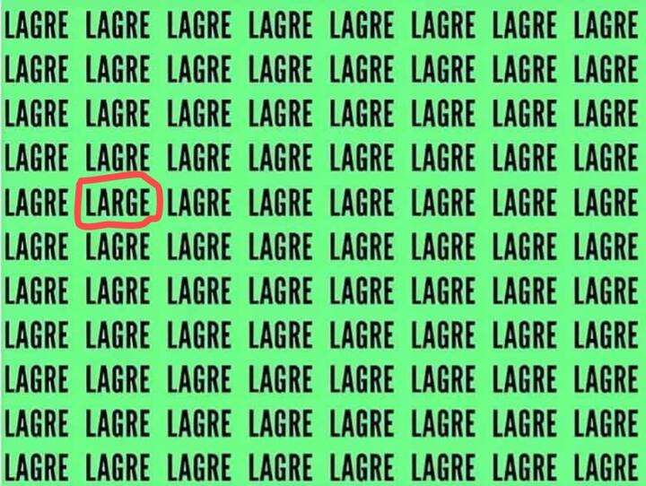चलिए हम आपको इसका सही उत्तर देते हैं. सही फोटो में छिपा हुआ शब्द LARGE है जो कि हॉरिजॉन्टल वे में पांचवी लाइन के दूसरे दूसरे हिस्से में है, तो वहीं वर्टिकल यह शब्द दूसरी लाइन के पांचवें हिस्से में है.