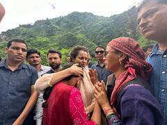 हिमाचल बाढ़ पीड़ितों से मुलाकात कर भावुक हुईं BJP सांसद कंगना रनौत, सुक्खू सरकार को घेरा
