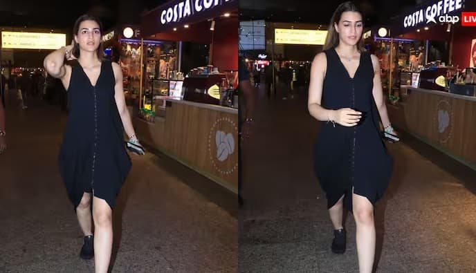 Kriti Sanon Pics: કૃતિ સેનન આજે મુંબઈ એરપોર્ટ પર જોવા મળી હતી. અભિનેત્રી ગ્રીસમાં વેકેશન મનાવીને ઘરે પરત ફરી છે. આ દરમિયાન કૃતિ ખૂબ જ સ્ટાઇલિશ આઉટફિટમાં જોવા મળી હતી.