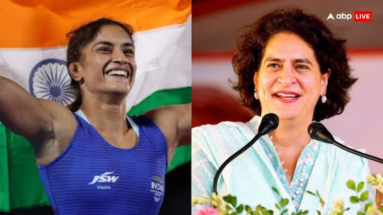 Priyanka Gandhi congratulates Wrestler Vinesh Phogat for Olympic 2024 Wrestling Quarter Final win प्रियंका गांधी ने दी विनेश फोगाट को बधाई, कहा- 'मैदान के भीतर और बाहर...'