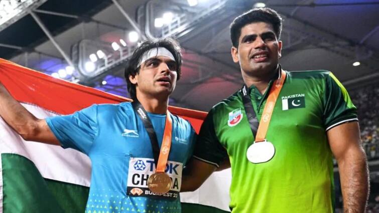 Paris Olympics 2024 Javelin Throw Final Pakistan Player Arshad Nadeem vs Neeraj Chopra Javelin Throw Final: இதான்யா போட்டி! நீரஜ் சோப்ராவுடன் பதக்கத்திற்கு மல்லுக்கட்டும் பாகிஸ்தான் வீரர்!