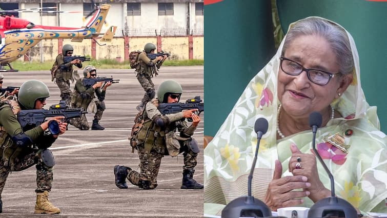 Bangladesh Crisis News Former PM Sheikh Hasina Security Guard Commando Force Hindon Airbase शेख हसीना की सिक्योरिटी संभाल रहे गरुड़ कमांडो, सबसे सुरक्षित एयरबेस बना ठिकाना, परिंदा भी नहीं मार सकता पर