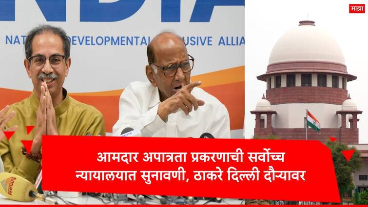 Shivena and NCP MLA Disqualification case hearing in Supreme Court Uddhav Thackeray on Delhi tour  Marathi News Uddhav Thackeray : उद्धव ठाकरे भेटीगाठींसाठी दिल्ली दौऱ्यावर, सर्वोच्च न्यायालयात सेना राष्ट्रवादी आमदार अपात्रता प्रकरणी सुनावणी, राजधानीत मोठ्या घडामोडी