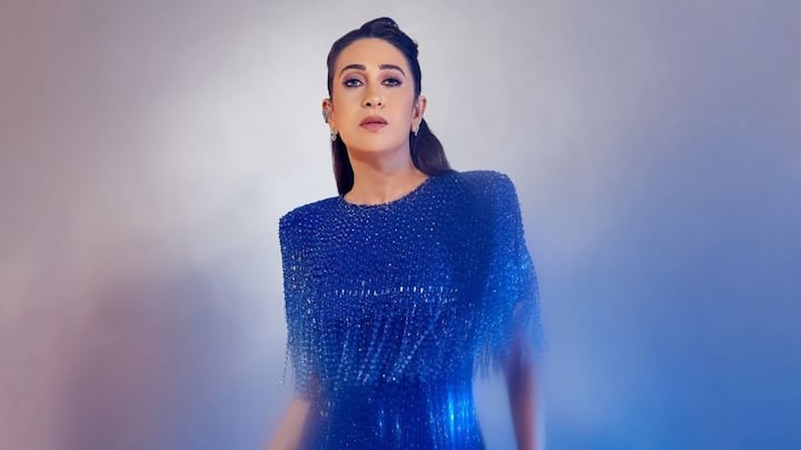 Karisma Kapoor stole the show with a stunning blue gown with embellished fringe.