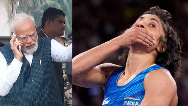 PM Narendra Modi consoles Vinesh Phogat after her disqualification ahead of Gold medal bout Vinesh Phogat: भारताचं हातातोंडाशी आलेलं सुवर्णपदक हिरावलं, विनेश फोगाटच्या ड्रीम रनला दृष्ट लागली, आता पंतप्रधान मोदी मैदानात उतरले