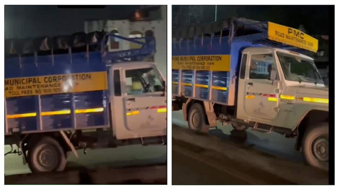Municipality Pune Maharashtra Unmanned Truck Caught Speeding in Reverse watch video Watch Video: ஓட்டுநரே இல்லாமல் ரிவர்சில் சென்ற மாநகராட்சி வேன்! வாகன ஓட்டிகளுக்கு திக் திக்!