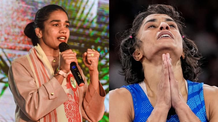 Vinesh Phogat Disqualification Babita Phogat said she performed brilliantly in Paris Olympics 2024 विनेश फोगाट के बाहर होने पर आई बबीता फोगाट की प्रतिक्रिया, कह दी ये बड़ी बात