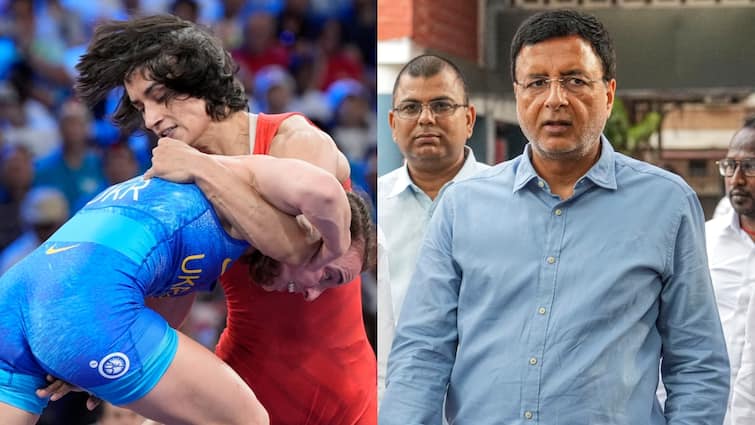 Randeep Singh Surjewala reaction on vinesh phogat disqualification in olympics 2024 ओलंपिक में विनेश फोगाट हुईं अयोग्य तो रणदीप सुरजेवाला ने बताई साजिश, कहा- 'ब्लैक डे, कौन है जिसे...'