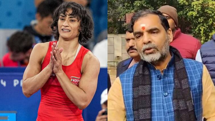 wfi president sanjay singh blamed coach and support staff for vinesh phogat disqualification from paris olympics 2024 Vinesh Phogat: कोच और सपोर्ट स्टाफ की वजह से बढ़ा विनेश का वजन? WFI अध्यक्ष ने दिए सख्त कार्रवाई के संकेत