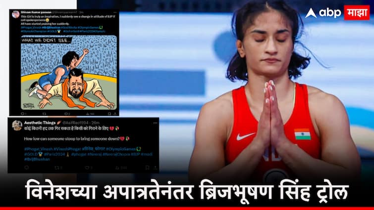 Paris Olympics 2024 Vinesh Phogat Disqualification Netizens Troll Brijbhushan Sinh on X platform विनेश फोगाटच्या ऑलम्पिक अपात्रतेनंतर ब्रिजभूषण सिंहांवर नेटकऱ्यांचा संताप, कारस्थान केल्याच्या असंख्य पोस्ट करत केले लक्ष्य