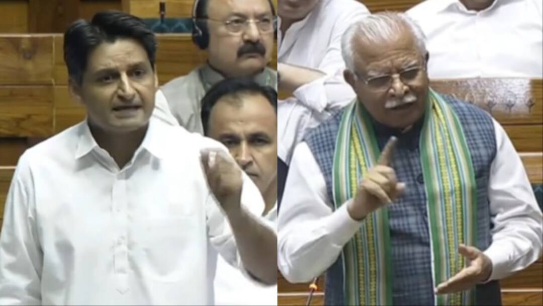why Manohar Lal Khattar and Deepender Singh Hooda fight in lok sabha Know reason लोकसभा में ऐसा क्या हो गया, जो आमने-सामने आ गए दीपेंद्र सिंह हुड्डा और मनोहर लाल खट्टर, देखें वीडियो