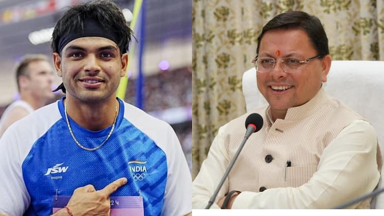 CM Pushkar Singh Dhami congratulated Neeraj Chopra for silver medal in paris olympics 2024 'शाबाश नीरज! मां भारती के लाल...', सीएम पुष्कर सिंह धामी ने इस अंदाज में दी नीरज चोपड़ा को बधाई