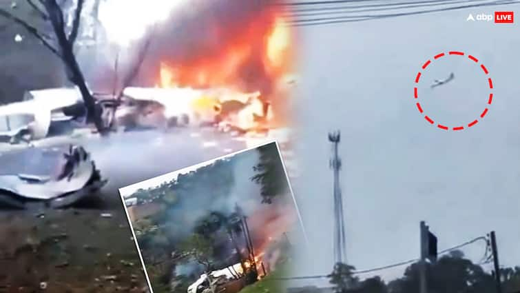 Plane Crash In Brazil Horrifying Video 62 passenger on flight massive fire  seen many died ब्राजील में बड़ा विमान हादसा, अचानक जमीन पर आ गिरी 62 यात्रियों को ले जा रही फ्लाइट, सामने आया डरावना वीडियो