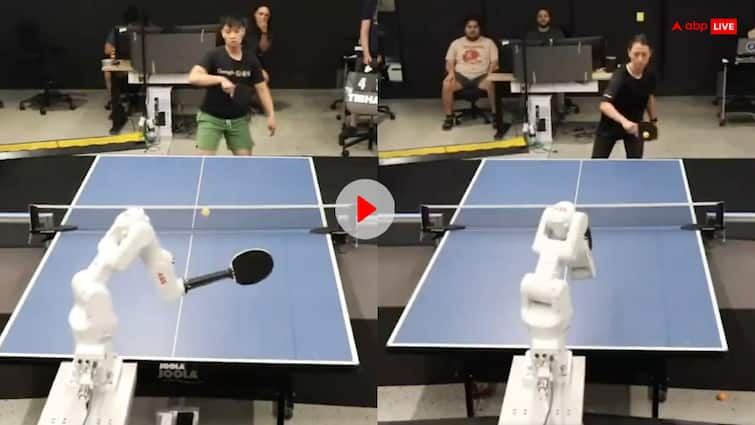 Google Robot defeated many players in table tennis video goes viral watch Watch: गूगल के रोबोट ने खूब छुड़ाए पसीने, खेला ऐसा टेबल टेनिस कि देखते रह गए खिलाड़ी