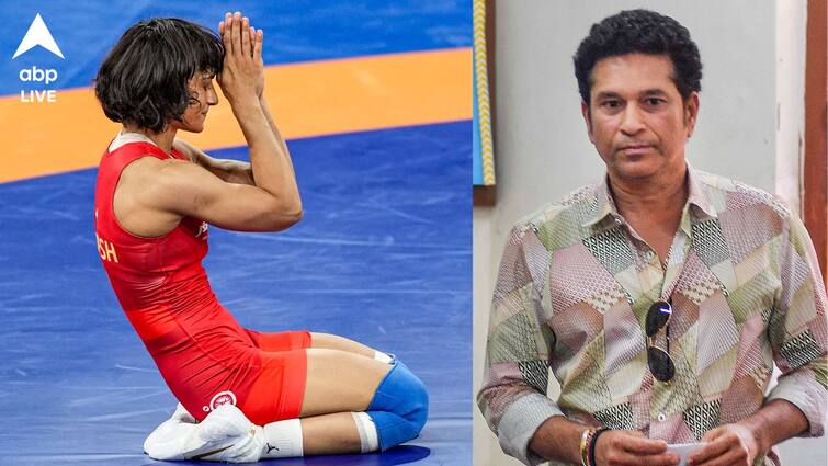 Paris Olympics 2024 Sachin Tendulkar wants Olympic medal for Vinesh Phogat Tendulkar On Vinesh: প্রাপ্য রুপোর পদক কেড়ে নেওয়া হয়েছে, বিনেশের পাশে দাঁড়িয়ে প্রতিবাদে ফেটে পড়লেন সচিন