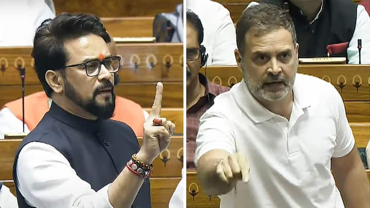 Anurag Thakur Attacks Rahul Gandhi: बीजेपी सांसद अनुराग ठाकुर ने संसद में बांग्लादेश में हिंदुओं पर हो रहे अत्याचार का जिक्र किया. उन्होंने राहुल गांधी पर निशाना साधते हुए कहा कि