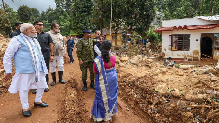 Modi In Wayanad WATCH PM Conducts Aerial Survey Video Meppadi Chooralmala Inspections Landslide Areas Modi In Wayanad: PM Conducts Aerial Survey, Ground Inspections Of Landslide-Hit Areas — WATCH