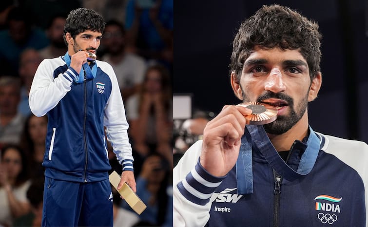 Paris Olympics 2024 Wrestling Aman Sehrawat Bronze Medal Story Aman Sehrawat will win the Gold Medal at Los Angeles Olympics 2028 Aman Sehrawat: अमन सेहरावत ने कांस्य पदक जीतने से पहले की बताई पूरी कहानी, ओलंपिक 2028 में गोल्ड का किया वादा