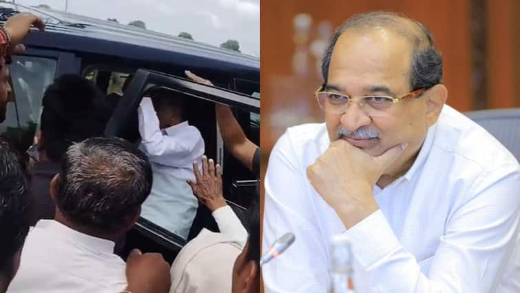 Radhakrishna Vikhe Patil Slams Sharad Pawar after Maratha protesters Stopped Sharad Pawar s car Maharashtra Politics Marathi News मराठा आंदोलकांनी शरद पवारांची गाडी रोखल्यानंतर विखे पाटलांनी डिवचलं; म्हणाले, लोकांना किती काळ फसवणार?