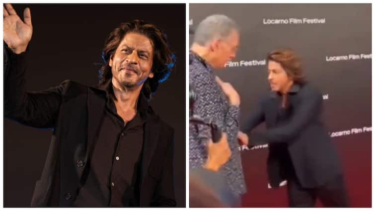 Viral Video Of Shah Rukh Khan Pusheing Old Man On Locarno Film Festival Red Carpet Watch Viral Video: Shah Rukh Khan 'Pushes' Old Man On Locarno Film Festival Red Carpet, Netizens Criticise