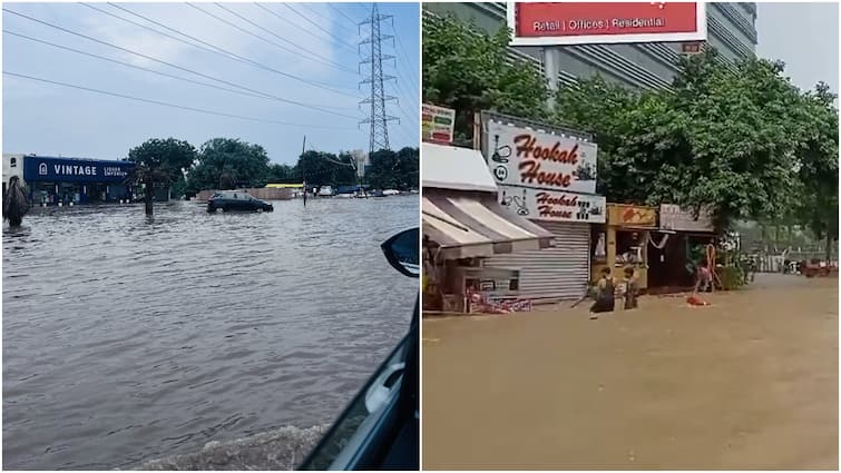 Gurugram Gurgaon News Luxe Golf Course Area With Flats Worth Rs 100 Cr Submerged As Heavy Rains Turn Roads Into Rivers Gurugram: Luxe Area With Flats Worth Rs 100 Cr Inundated As Heavy Rains Turn Roads Into Rivers, Videos Viral