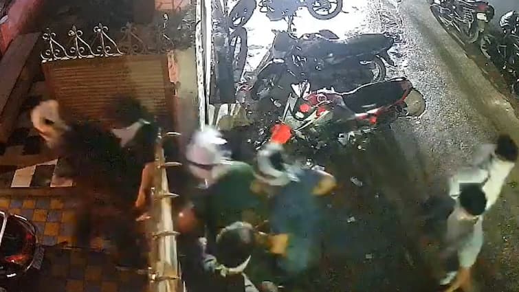 New Ashok Nagar area of Delhi violent assault CCTV Video Viral video Caught On Camera: 10 Masked Men Enter Delhi House, Assaults Family With Sticks, Rods