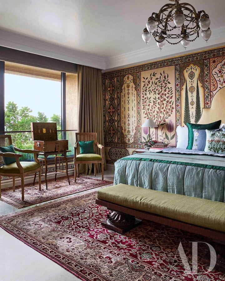 In a joint Instagram post with Architectural Digest, Sonam offered a glimpse of her beautifully decorated living room and bedroom.