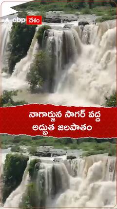 నాగార్జున సాగర్ వద్ద అద్భుత జలపాతం
