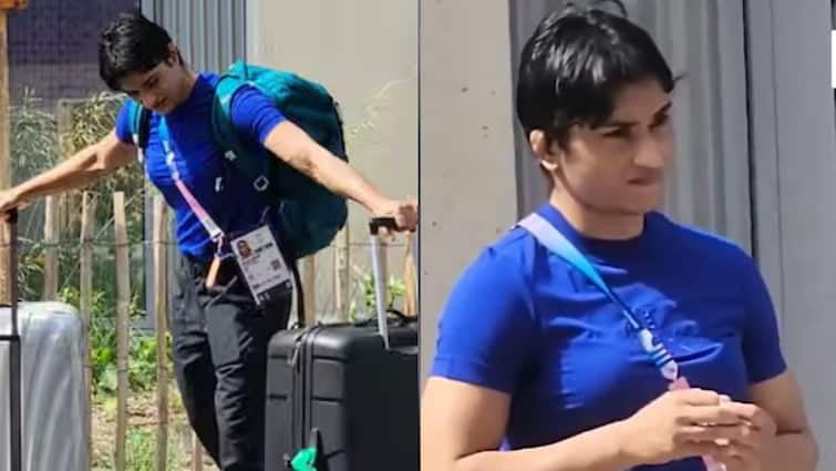 vinesh phogat leaves paris with indian bronze medalist wrestler aman sehrawat expected to land new delhi on tuesday cas verdict still pending Watch: बिना मेडल लिए विनेश फोगाट भारत के लिए रवाना? डिसक्वालीफाई होने के बाद पहला लुक आया सामने; देखें वीडियो