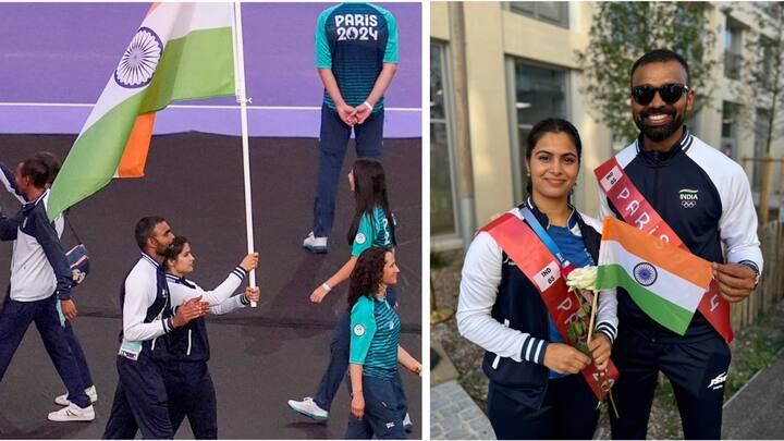 ముగింపు వేడుకల్లో భారత అథ్లెట్లు మెరిశారు. రెండు ఒలింపిక్స్‌ పతకాలతో చరిత్ర సృష్టించిన మను బాకర్‌ త్రివర్ణ పతకాన్ని చేతబూని నడపగా... ఈ ఒలింపిక్స్‌తో తన కెరీర్‌కు వీడ్కోలు పలికిన శ్రీజేష్‌ పక్కనే నడిచాడు.