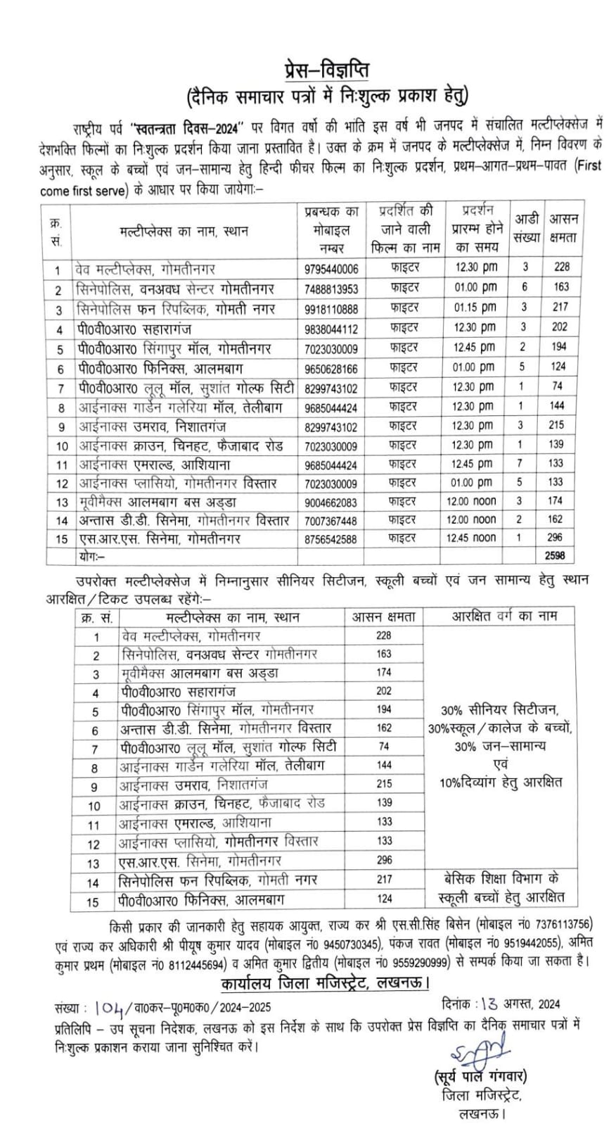 Lucknow News: लखनऊ के इन 15 सिनेमाघरों में फ्री दिखाई जाएंगी फिल्में, जानें- कैसे मिलेगा टिकट, देखें लिस्ट