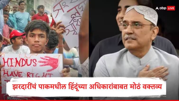 Pakistan President Asif Ali Zardari Comment On Pakistani Minority Hindus Rights Reference to Bangladesh Violence बांगलादेशात हिंसाचार, पाकिस्तानचे राष्ट्रपती झरदारींचं मोठं पाऊल, देशातील हिंदूंबाबत बोलताना म्हणाले शपथ घेतो की....