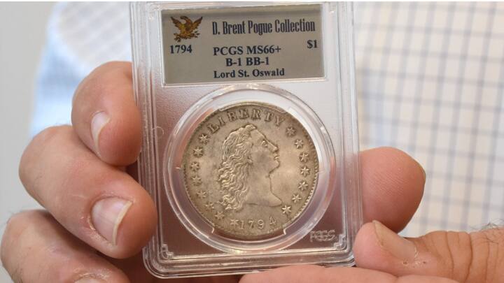 ప్రపంచంలో అత్యంత ఖరీదైన నాణాల్లో అమెరికాలో తయారైన ఫ్లోయింగ్ హెయిర్ సిల్వర్ డాలర్ ఒకటి. ఈ నాణెం 1974 లో తయారు చేశారు. అప్పుడు 1,758 నాణేలు మాత్రమే తయారు చేయగా , ప్రస్తుతం ప్రపంచంలో కేవలం 6 నాణేలు మాత్రమే మిగిలి ఉన్నాయి. ఒక వేలంలో ఈ నాణేల ప్రస్తుత విలువ రూ.107.57 కోట్లుగా అంచనా వేశారు.