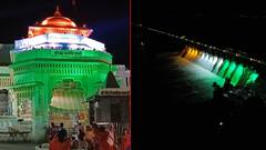 पंढरीत भक्ती अन् देशभक्तीचा संगम; तिरंग्यात नटलेल्या उजनी धरणाचंही मनमोहक दृश्य