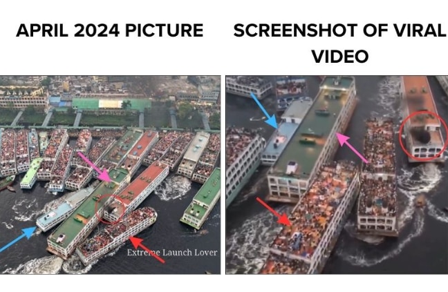 Fact Check: Unrelated Video Shared As Hindus Trying To Flee Bangladesh On Ferries