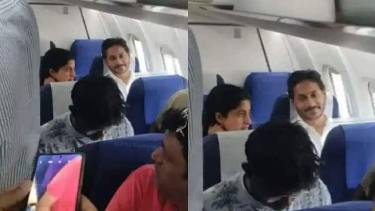 AP Former CM Jagan Travelled in Economy Class in flight the photo goes viral Jagan: ఎకానమీ క్లాస్‌లో జగన్‌ దంపతులు - సోషల్ మీడియాలో ఫొటో వైరల్‌