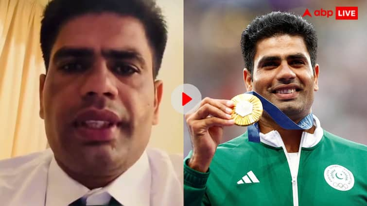 Pakistani Javelin athlete arshad Nadeem Troll after wishing Independence Day Viral Snoring in background watch viral video पाकिस्तान को आजादी की बधाई देते हुए ट्रोल हुए अरशद नदीम, वीडियो में पीछे से आ रही जोरदार खर्राटों की आवाज