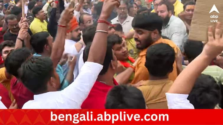 Excitement arise in front of RG kar hospital after BJP Workers vs Junior doctors clash RG Kar Hospital Doctor Death Protest: BJP-র মিছিলকে কেন্দ্র করে ধুন্ধুমার আরজি করে,  রাজ্যে রাষ্ট্রপতি শাসনের দাবি অভিজিৎ গঙ্গোপাধ্যায়ের