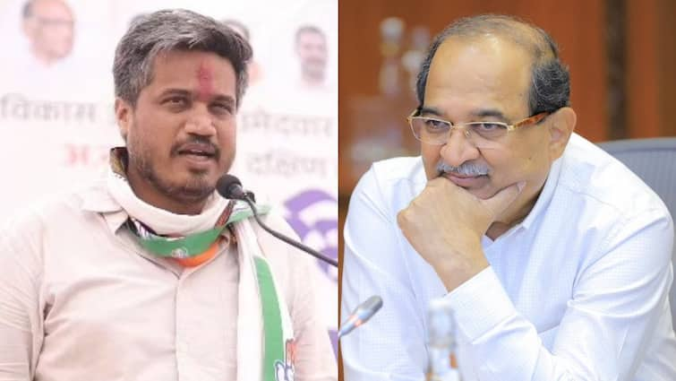 Radhakrishna Vikhe Patil Slams Rohit Pawar tweet pressure is on us in my Vidhan Sabha constituency Maharashtra Politics Marathi News Radhakrishna Vikhe Patil on Rohit Pawar : 'रोहित पवार असं बोलून स्वतःचं हसू करून घेतात'; राधाकृष्ण विखेंचा टोला