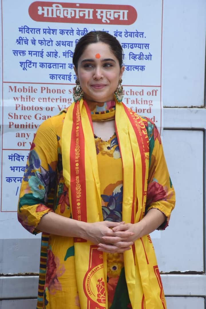 Sharvari Wagh was spotted visiting the iconic Siddhivinayak Temple in Mumbai with her parents. The visit comes on the auspicious day of her latest film Vedaa's release in theaters.